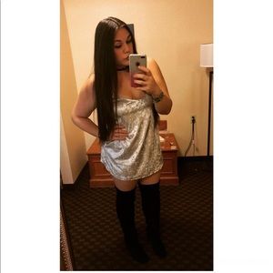 🎀 Silver Velvet Shirt/Mini Dress {PROMO ITEM}